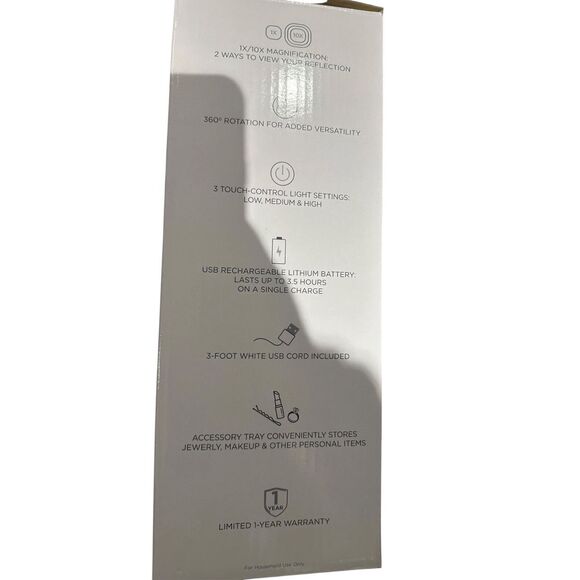 Conair Halo LED Double Sided 1x/10x Vanity Mirror 360 Rotation new in box - Picture 8 of 8